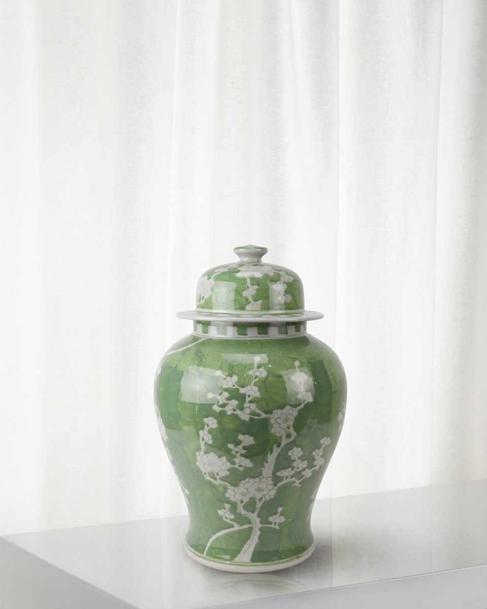 Plum Blossom Porcelain Jar, 18"